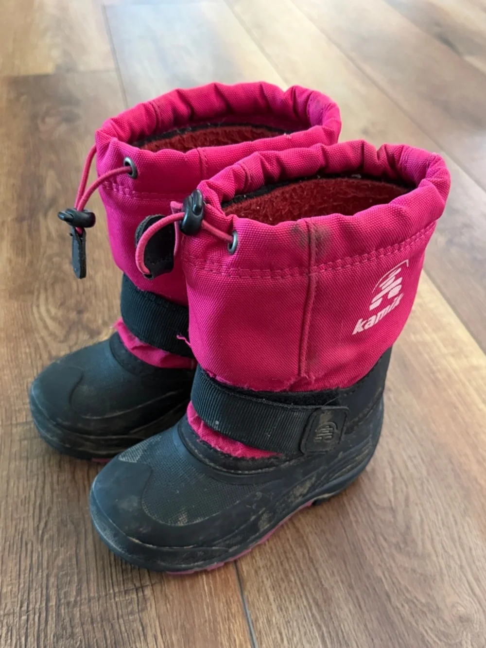 Kamik Kids Pink & Black Waterproof Snow Boots